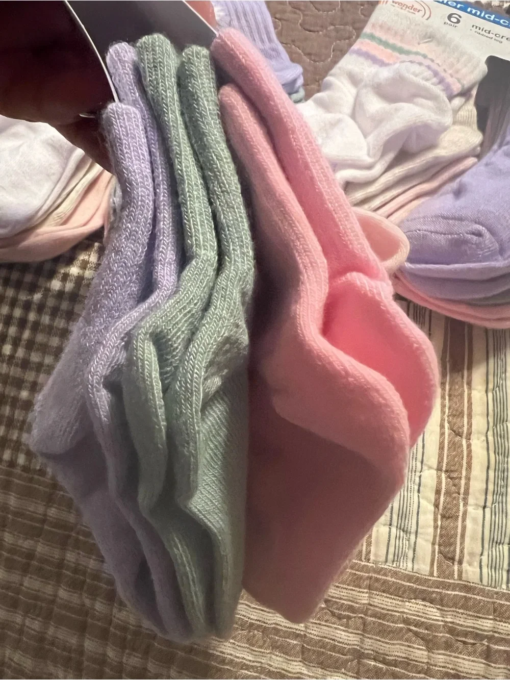 Bundle of wonder nation Pink & Purple Girls Sock Pack - Hearts & Stripes